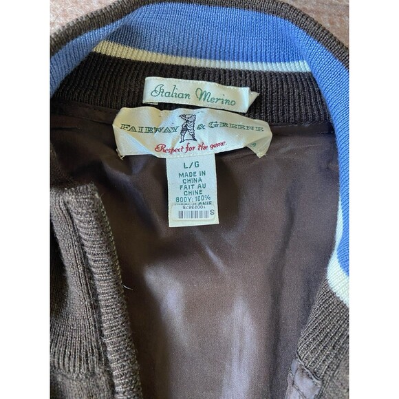 Fairway & Greene Italian Merino Wool 1/4 Zip Wind Lined Vest Mens Size L , Golf - Picture 3 of 4